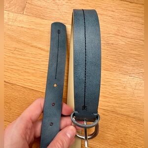 Blue Leather Arrow Belt